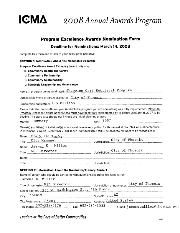 The City of Phoenix’s Shopping Cart Retrieval Program